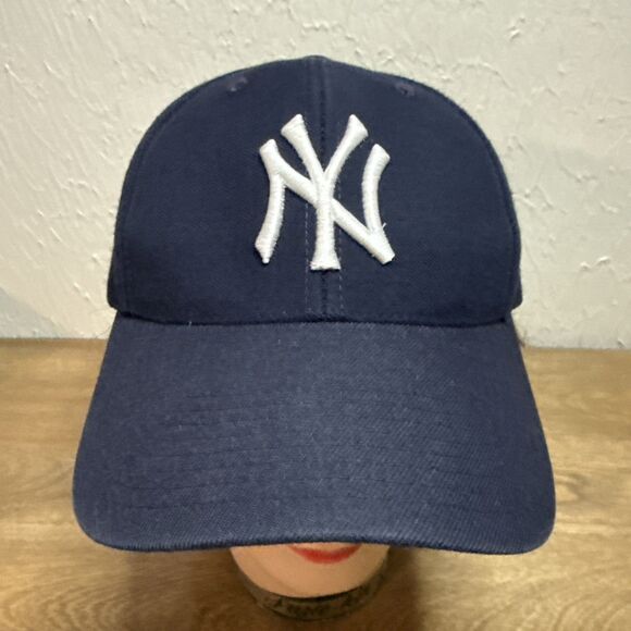 Vtg New York Yankees Strapback Hat Twins Enterprise Wool Blend & 47 Beanie Lot 2 - Picture 2 of 13